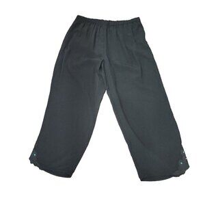 J. Jill Pants Capri Black Elastic Waist Straight Leg High Rise Women's Medium